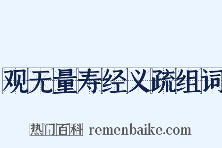 观无量寿经义疏组词是什么意思的图片